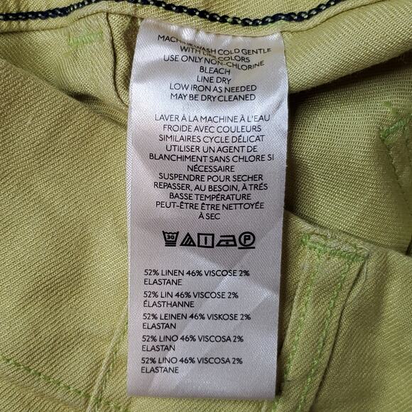 Maeve Anthropologie Women's Size 28 Colette Wide-Leg Pants Linen Blend Green - Picture 9 of 10